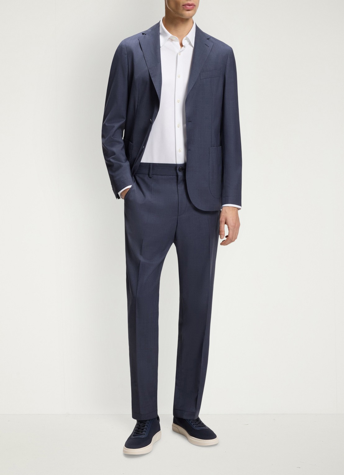 BOSS Slim fit overhemd met kent kraag - voorkant 3 wit