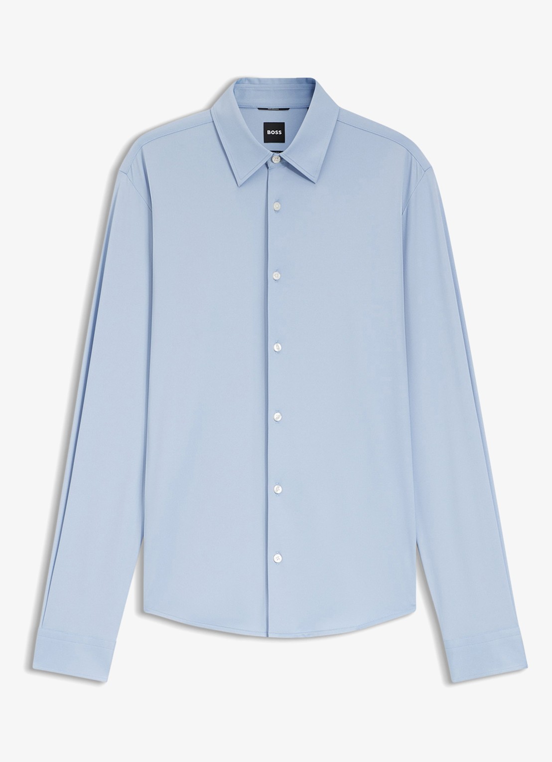 BOSS Slim fit overhemd met kent kraag - voorkant 2 lichtblauw