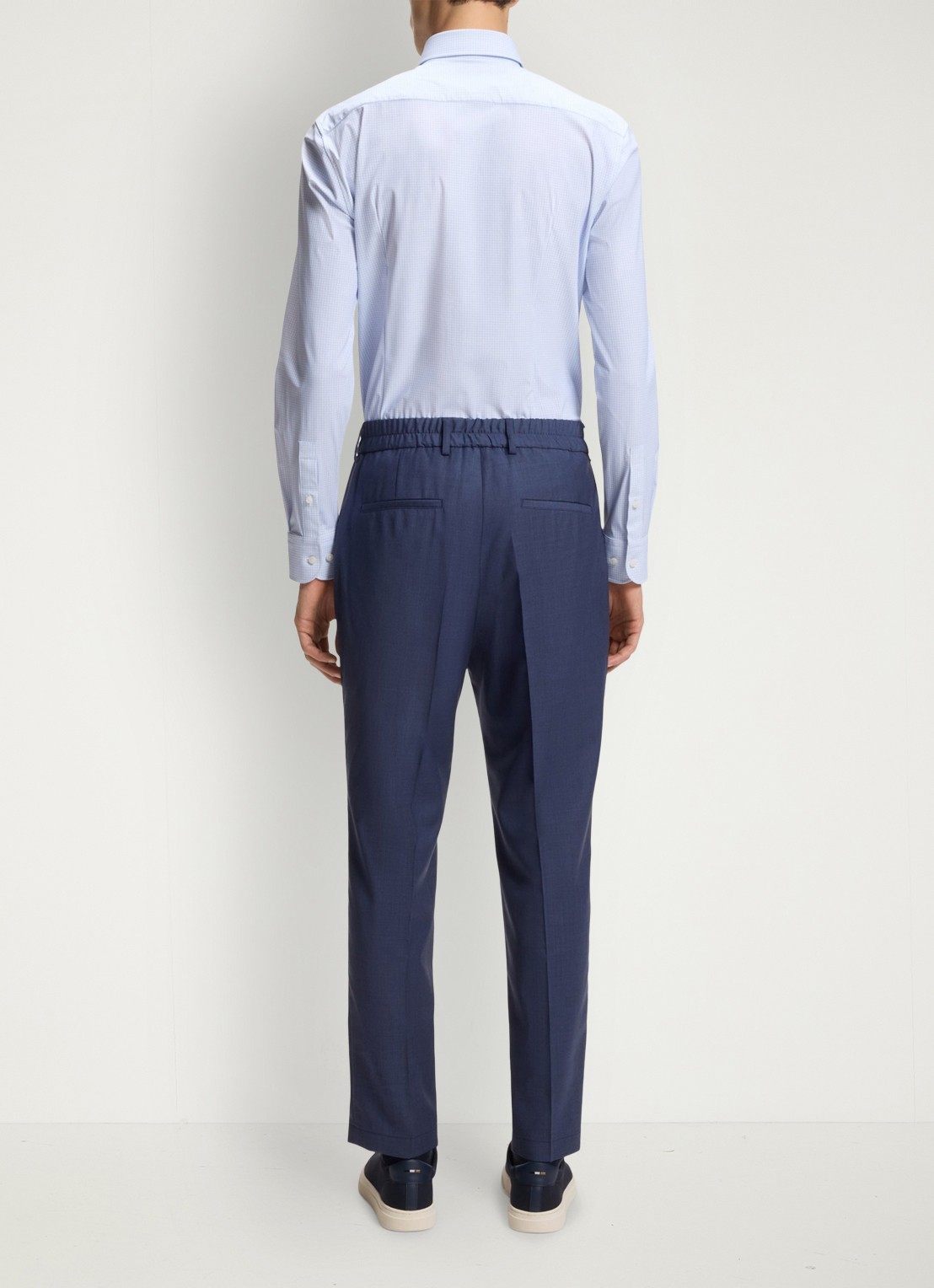 BOSS Slim fit overhemd met kent kraag - achterkant 3 lichtblauw