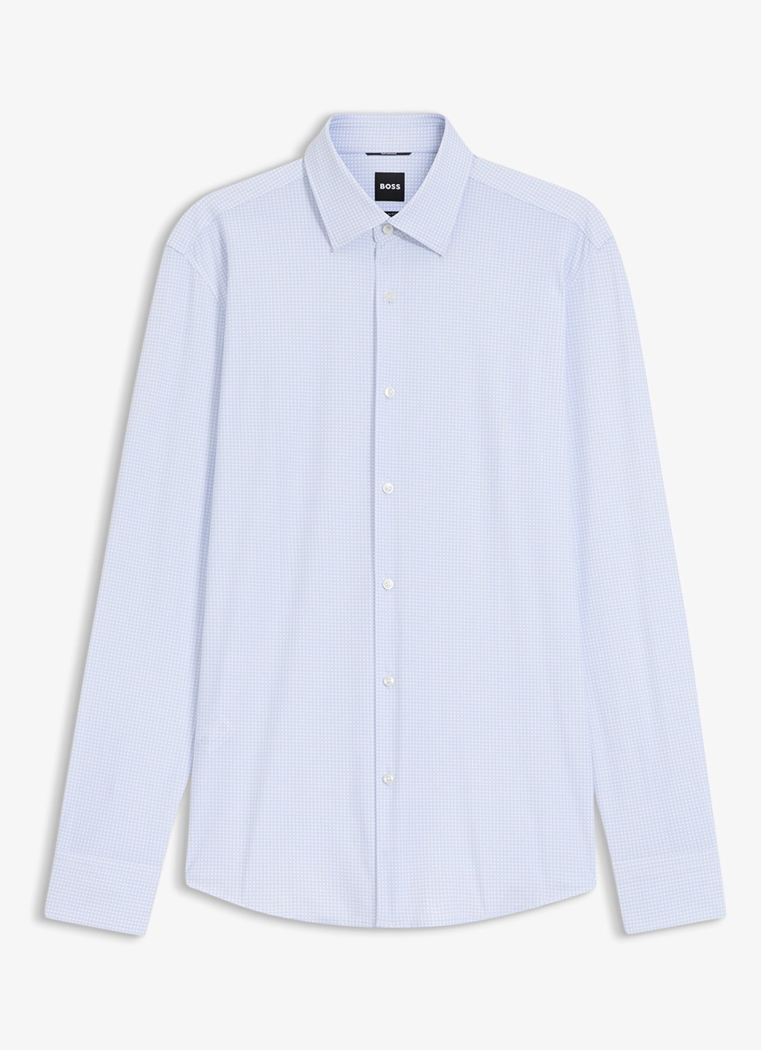 BOSS Slim fit overhemd met kent kraag - voorkant lichtblauw