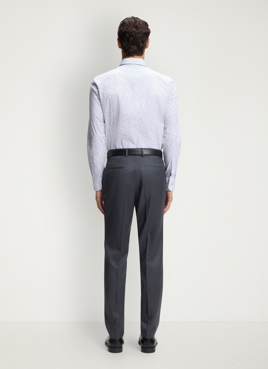 BOSS Slim fit overhemd met print - achterkant middenblauw