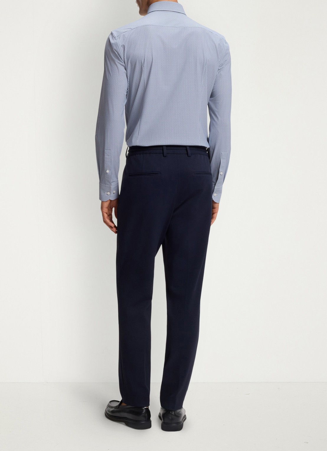 BOSS Slim fit overhemd met print - achterkant 6 donkerblauw