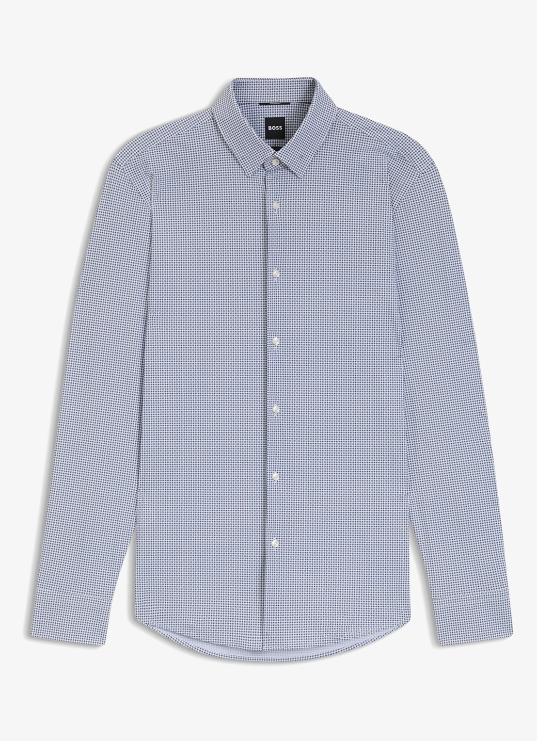 BOSS Slim fit overhemd met print - voorkant donkerblauw