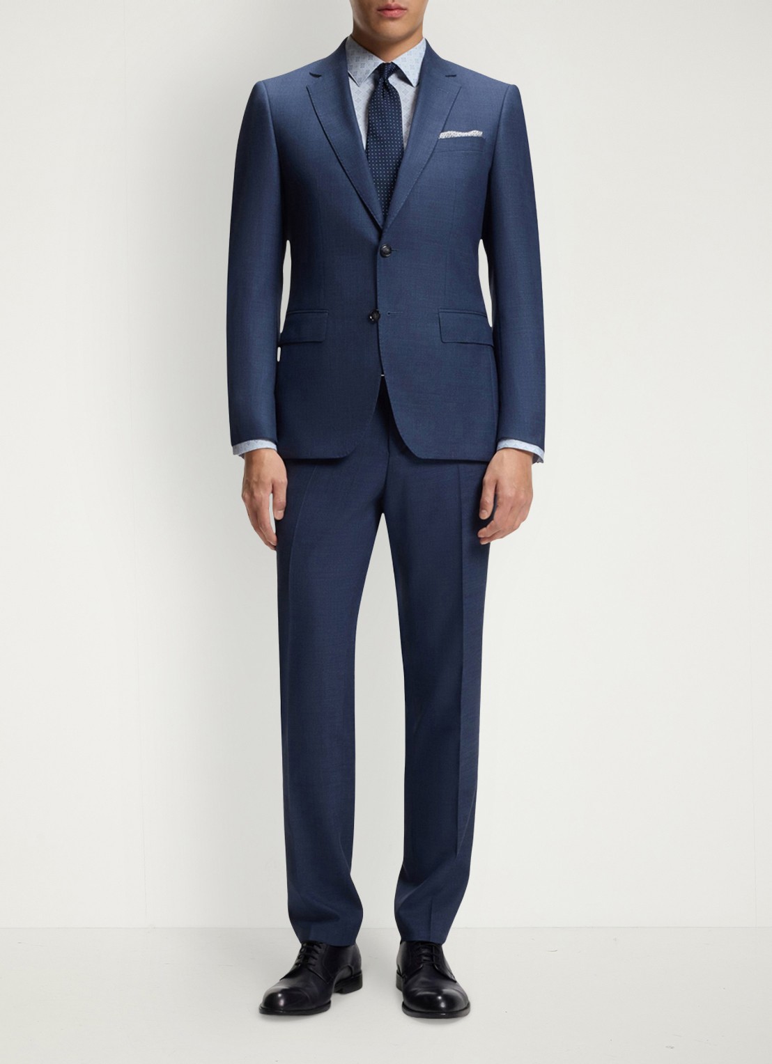 BOSS Slim-fit overhemd met print - detail 3 lichtblauw