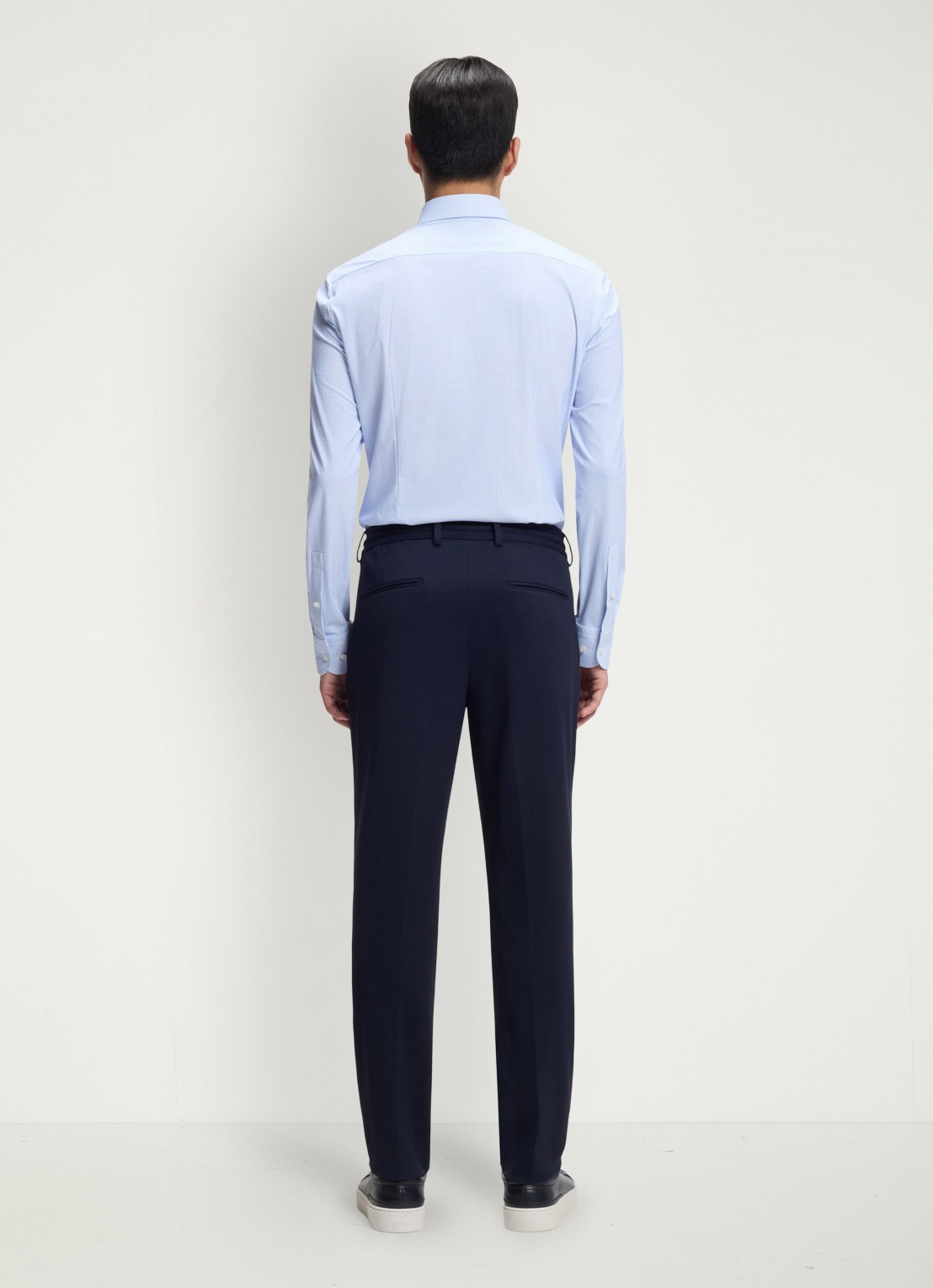BOSS Slim fit overhemd met print - achterkant 3 lichtblauw