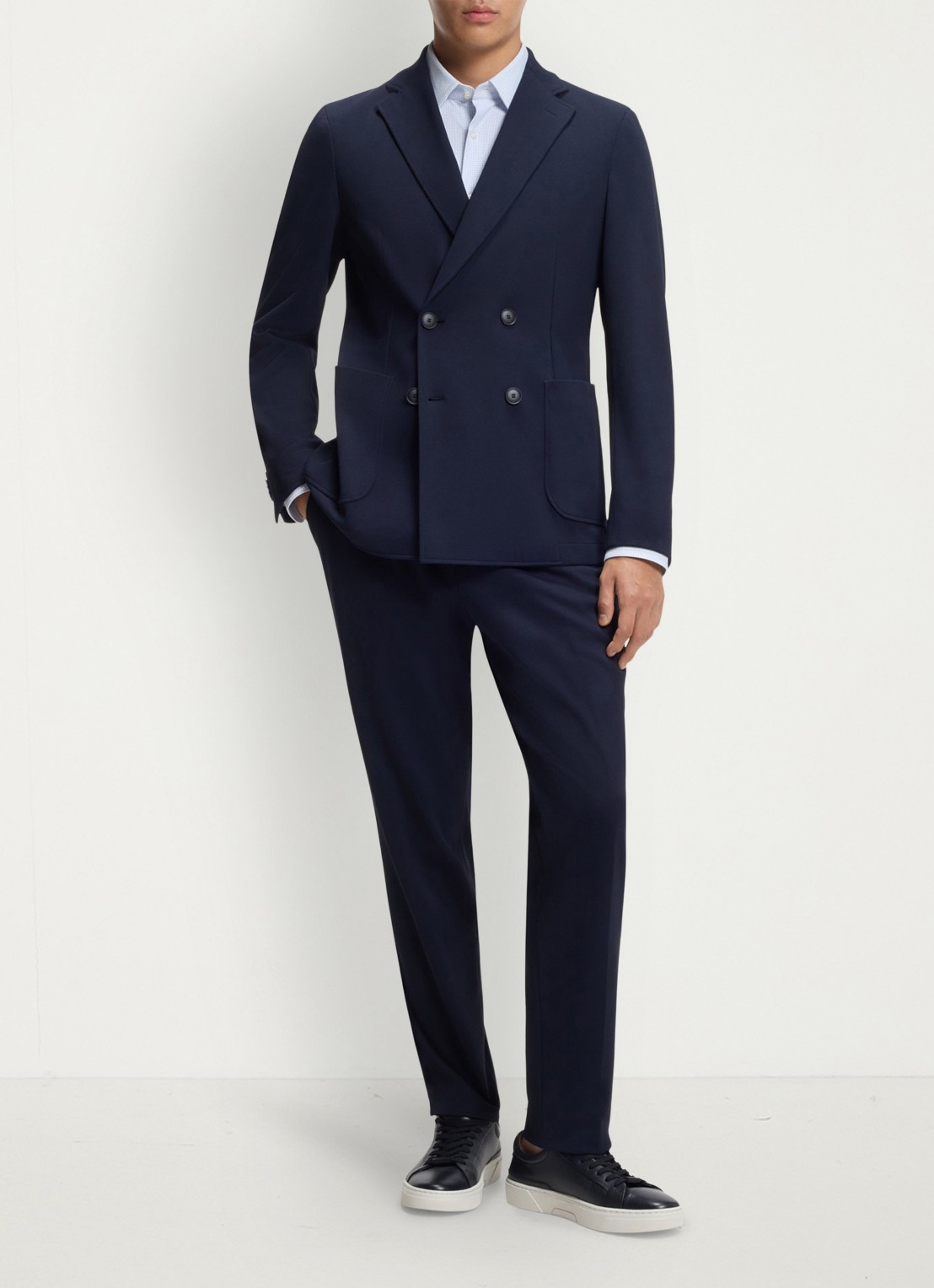 BOSS Slim fit overhemd met print - voorkant 2 lichtblauw