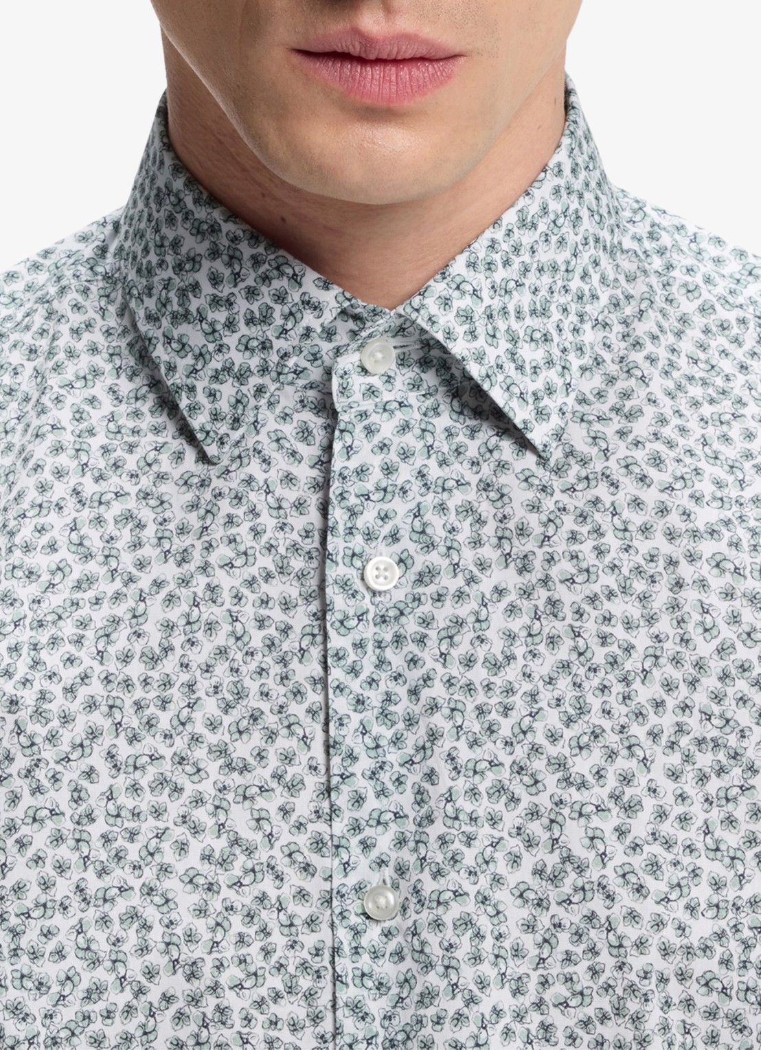 BOSS Slim fit overhemd met print - detail 5 groen