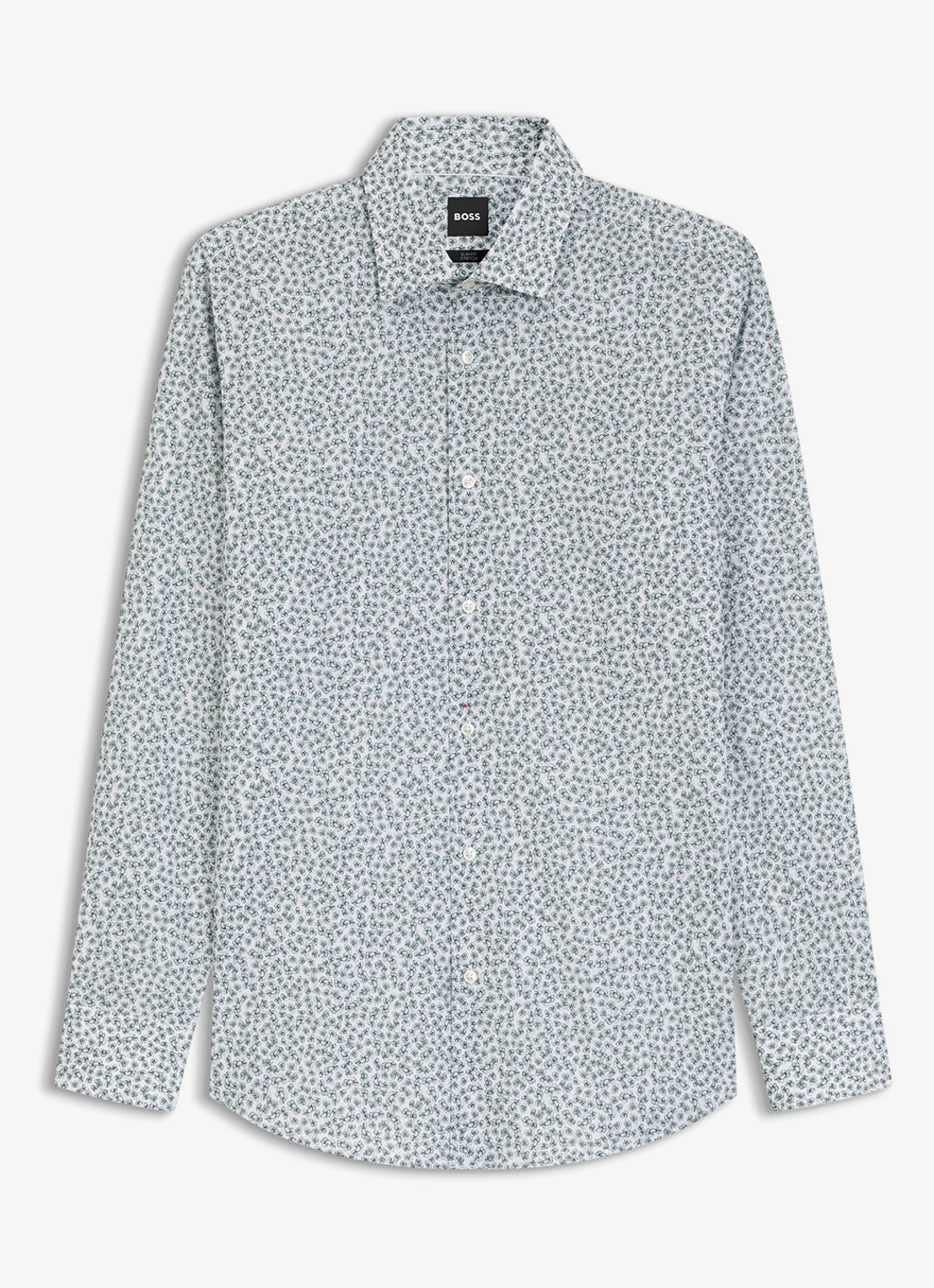 BOSS Slim fit overhemd met print - voorkant groen