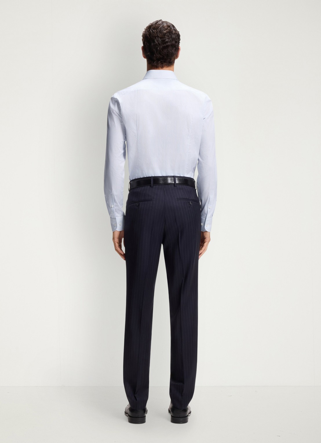 BOSS Slim fit overhemd met streepprint  - achterkant 4 lichtblauw