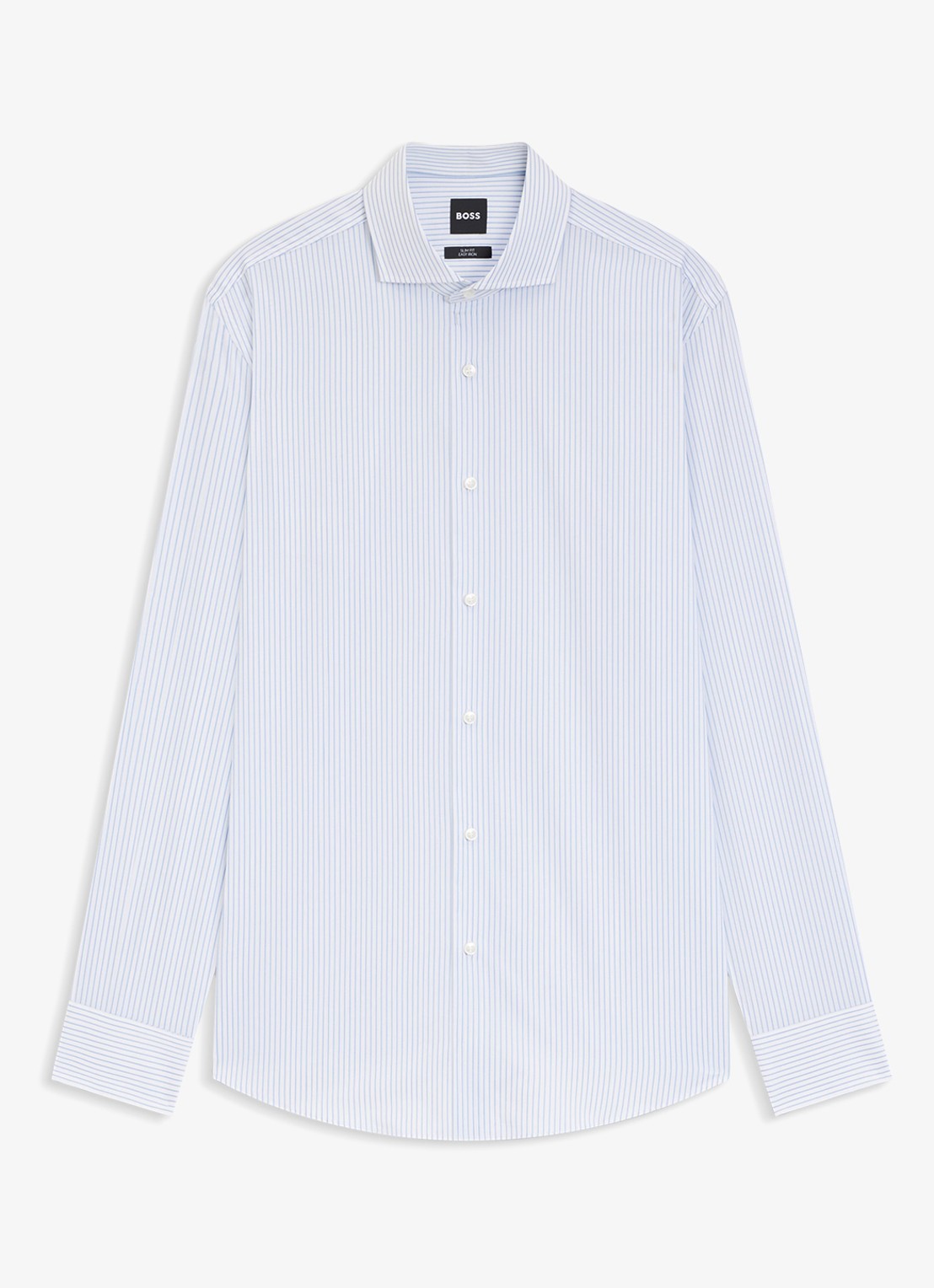 BOSS Slim fit overhemd met streepprint  - voorkant 5 lichtblauw