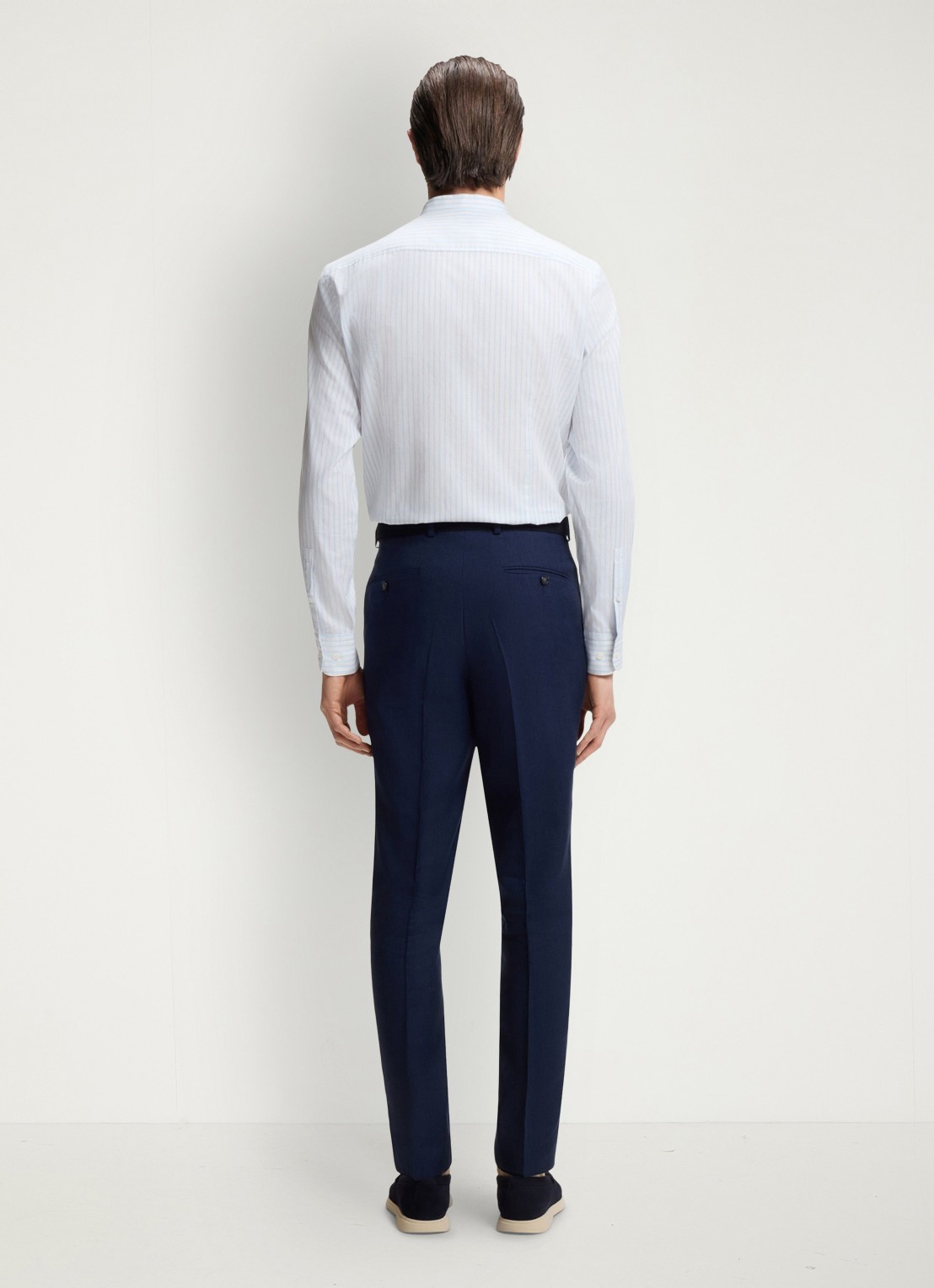 BOSS Slim fit overhemd met streepprint - achterkant 4 lichtblauw