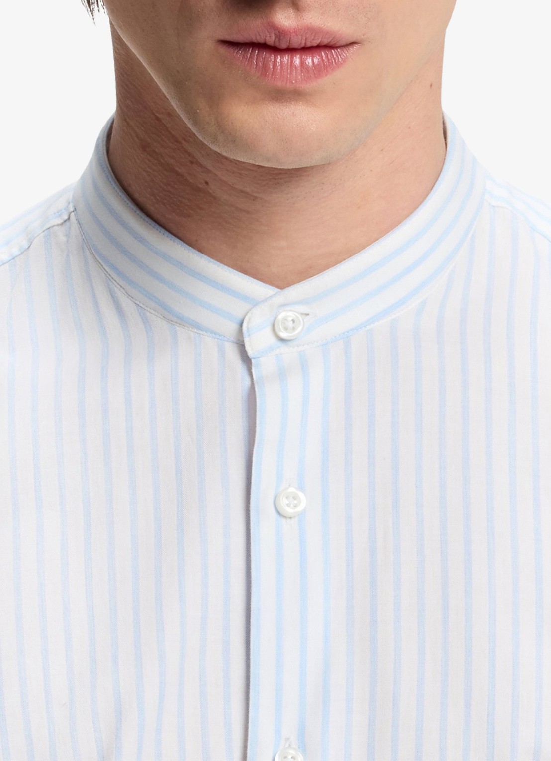 BOSS Slim fit overhemd met streepprint - detail 2 lichtblauw