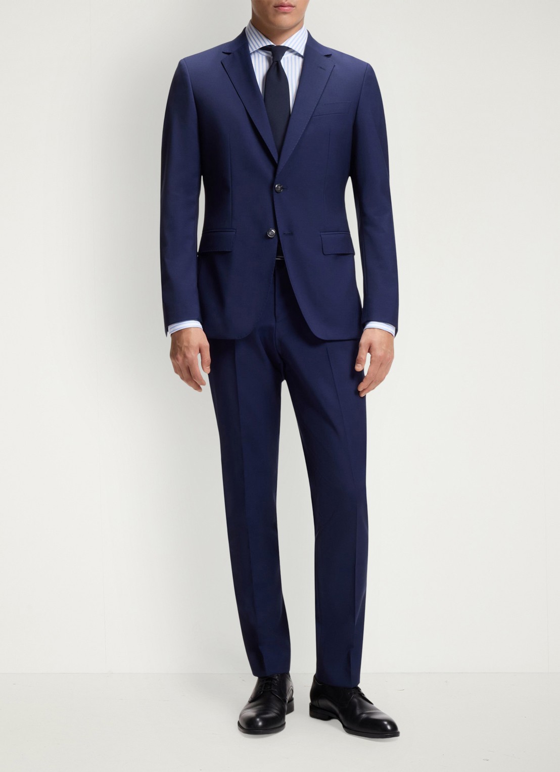 BOSS Slim fit overhemd met streepprint - voorkant 3 lichtblauw