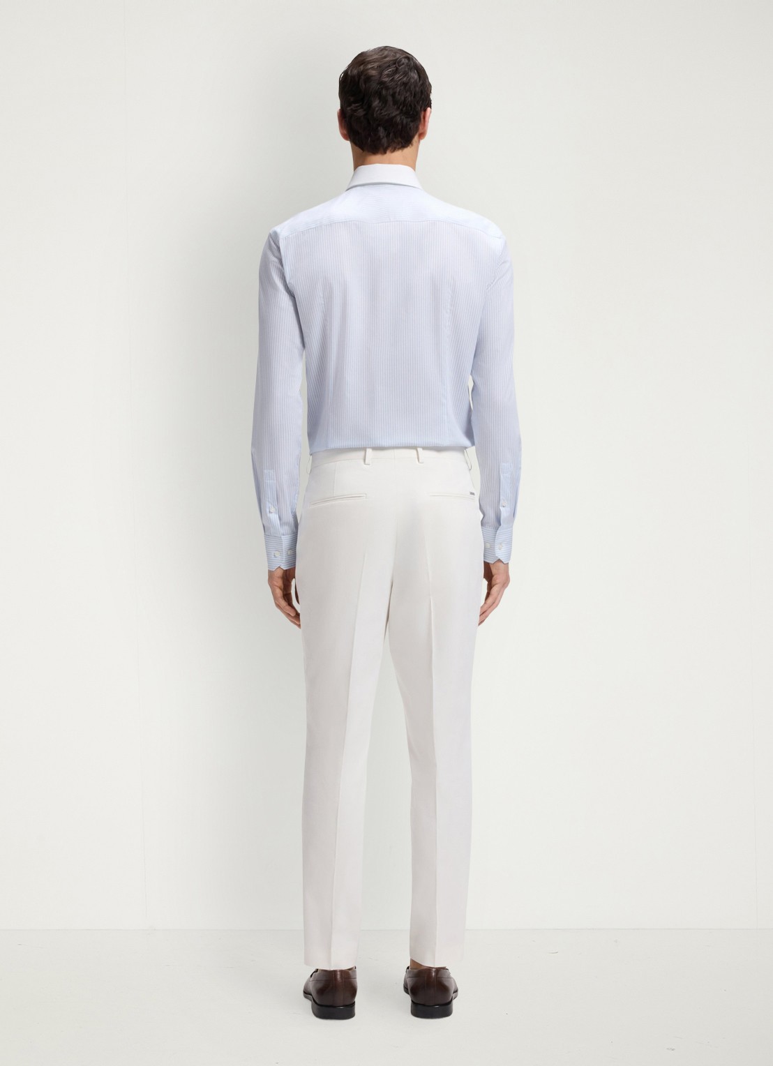 BOSS Slim fit overhemd met streepprint - achterkant 3 lichtblauw