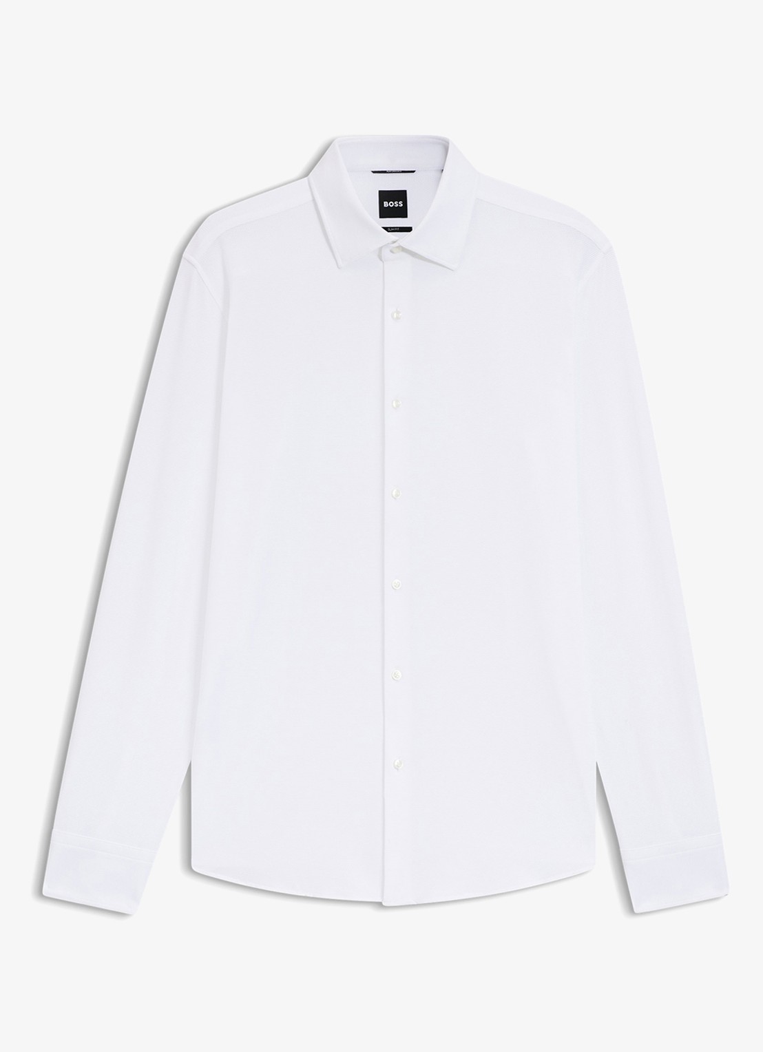 BOSS Slim fit overhemd met stretch - voorkant 2 wit