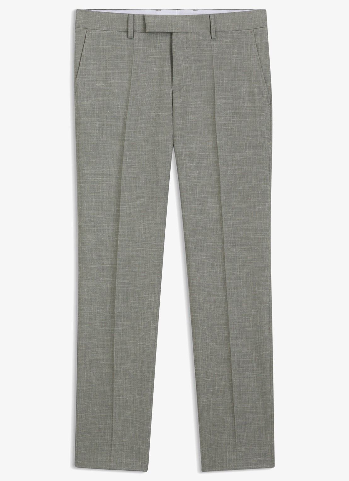BOSS Slim fit pantalon met gemêleerd dessin - voorkant 2 lindegroen