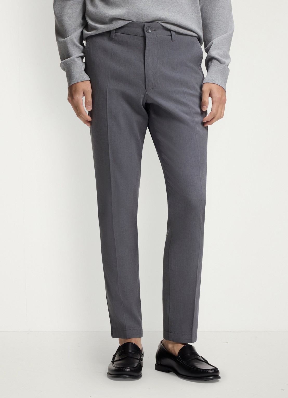 BOSS Slim fit pantalon met steekzakken  - detail 4 grijs