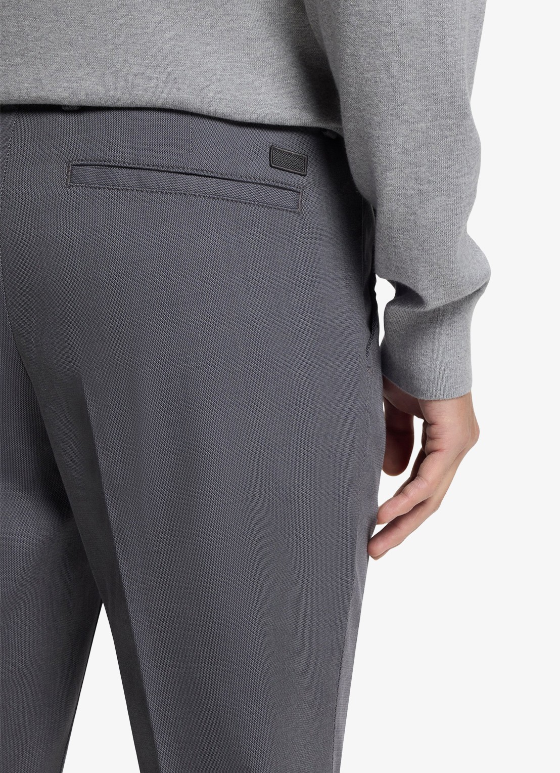 BOSS Slim fit pantalon met steekzakken  - detail 5 grijs