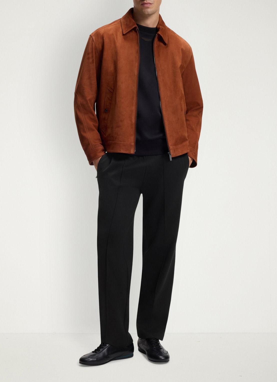 BOSS Slim fit pantalon met steekzakken  - voorkant 2 zwart
