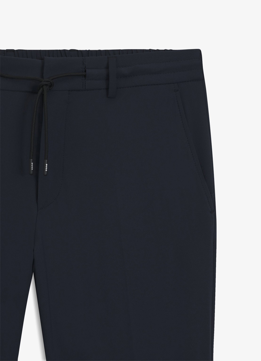 BOSS Slim fit pantalon met trekkoord - detail 4 donkerblauw