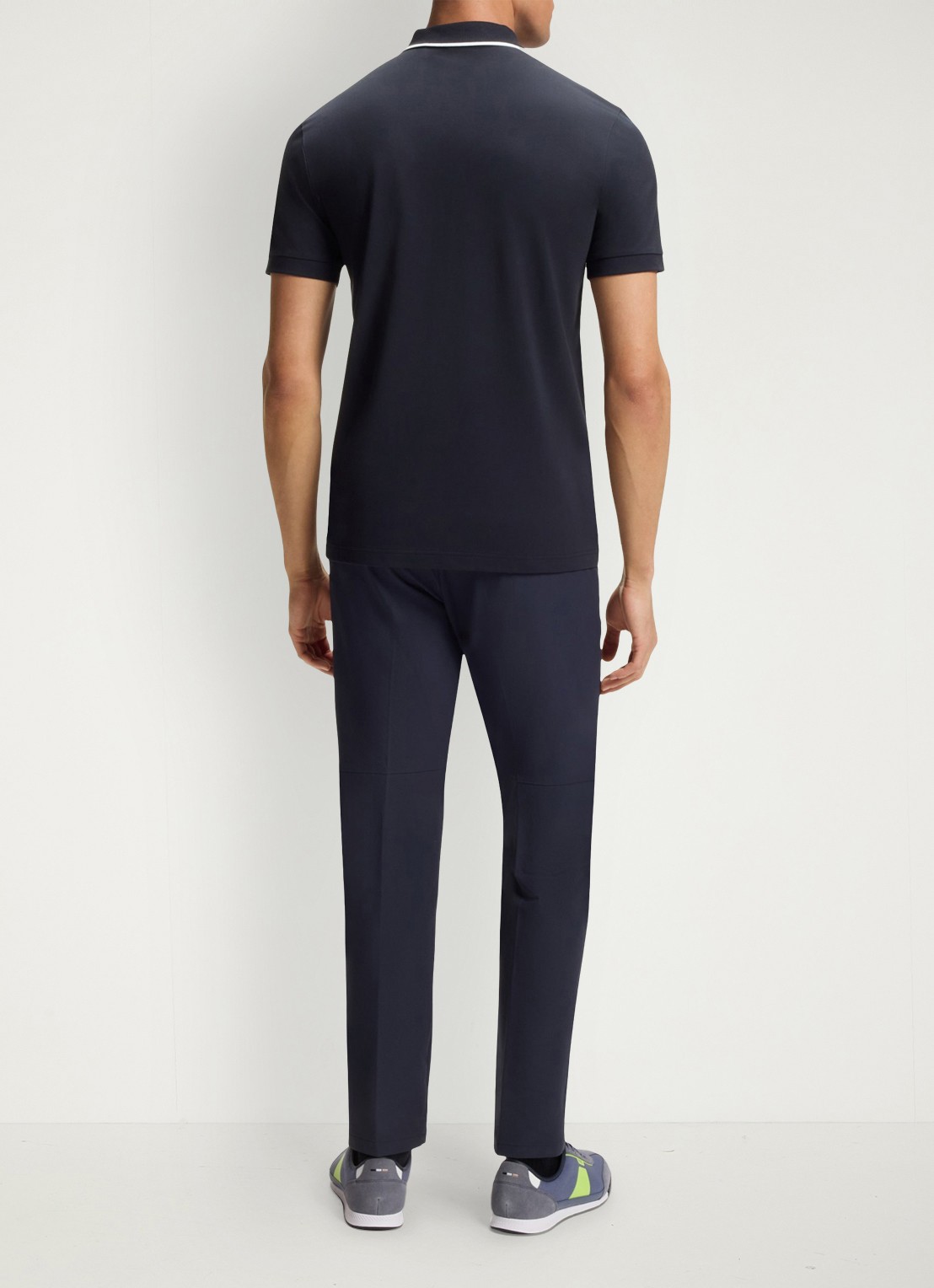 BOSS Slim fit polo met logo - achterkant 3 donkerblauw