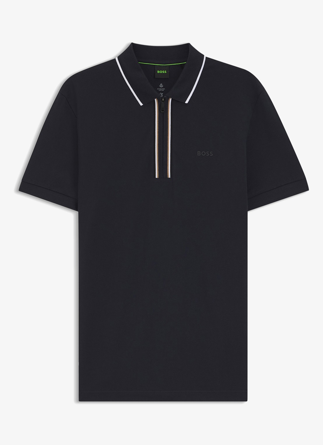 BOSS Slim fit polo met logo - voorkant donkerblauw
