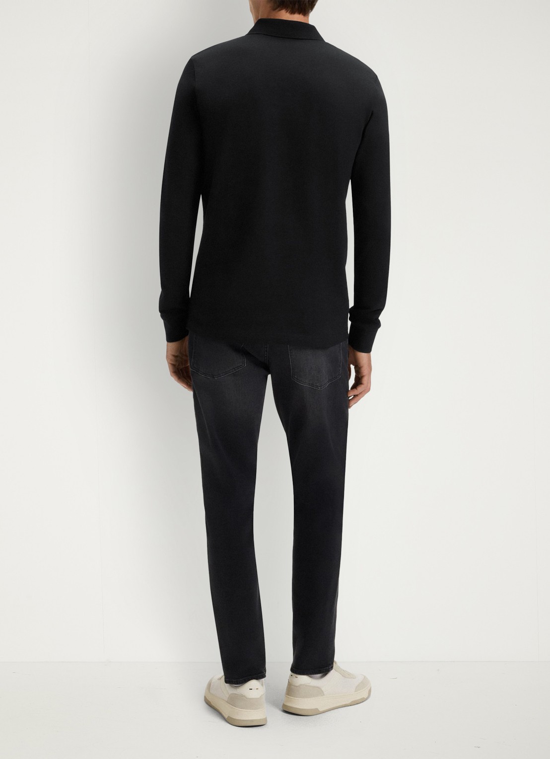 BOSS Slim fit polo van katoen - achterkant zwart