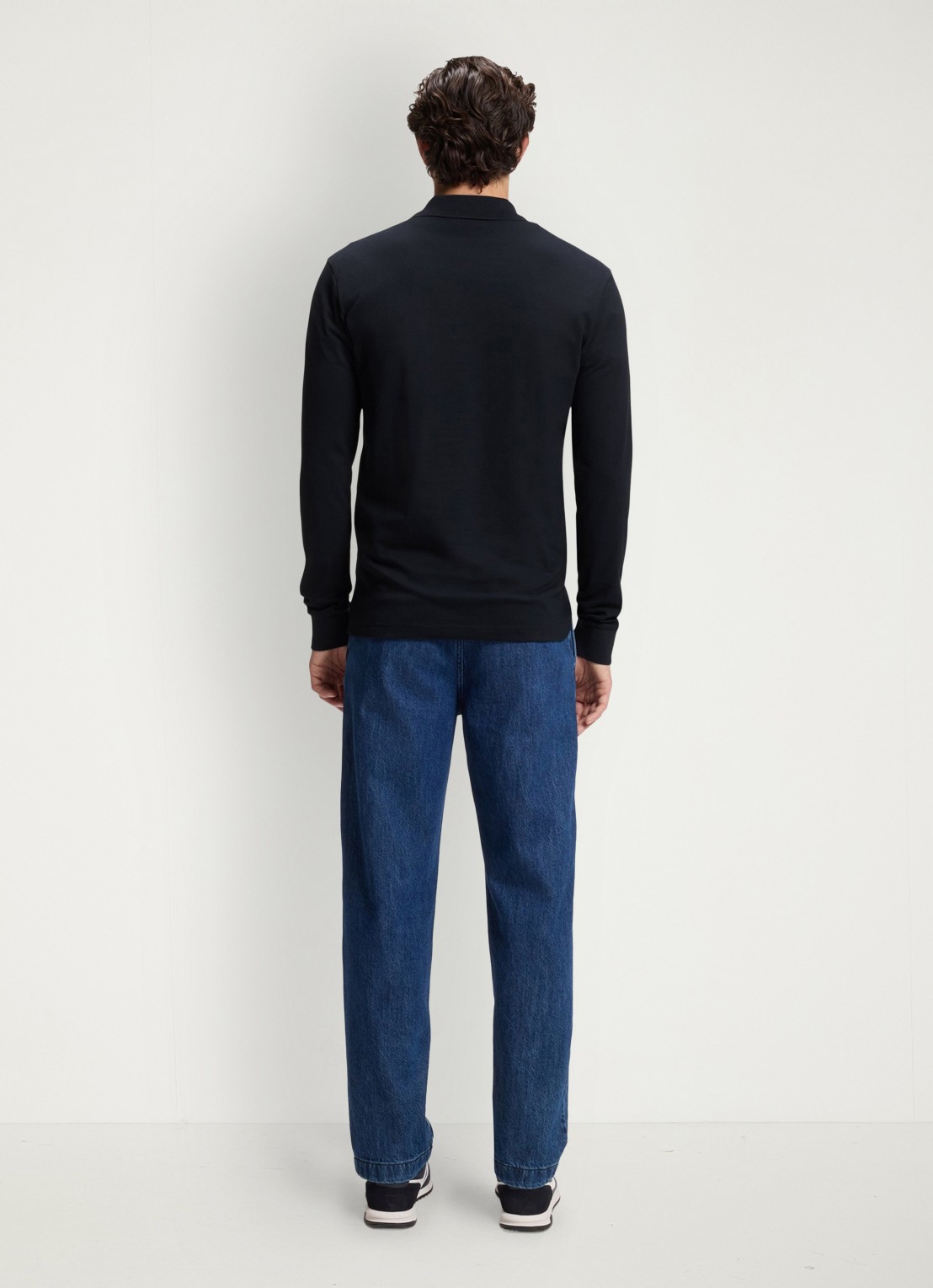 BOSS Slim fit polo van katoen - achterkant 3 donkerblauw