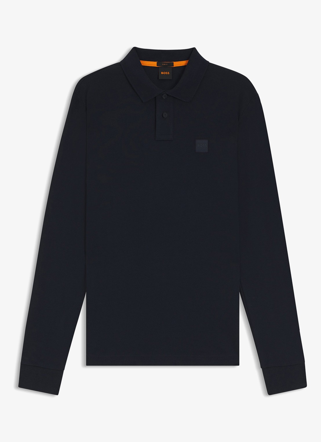 BOSS Slim fit polo van katoen - voorkant donkerblauw