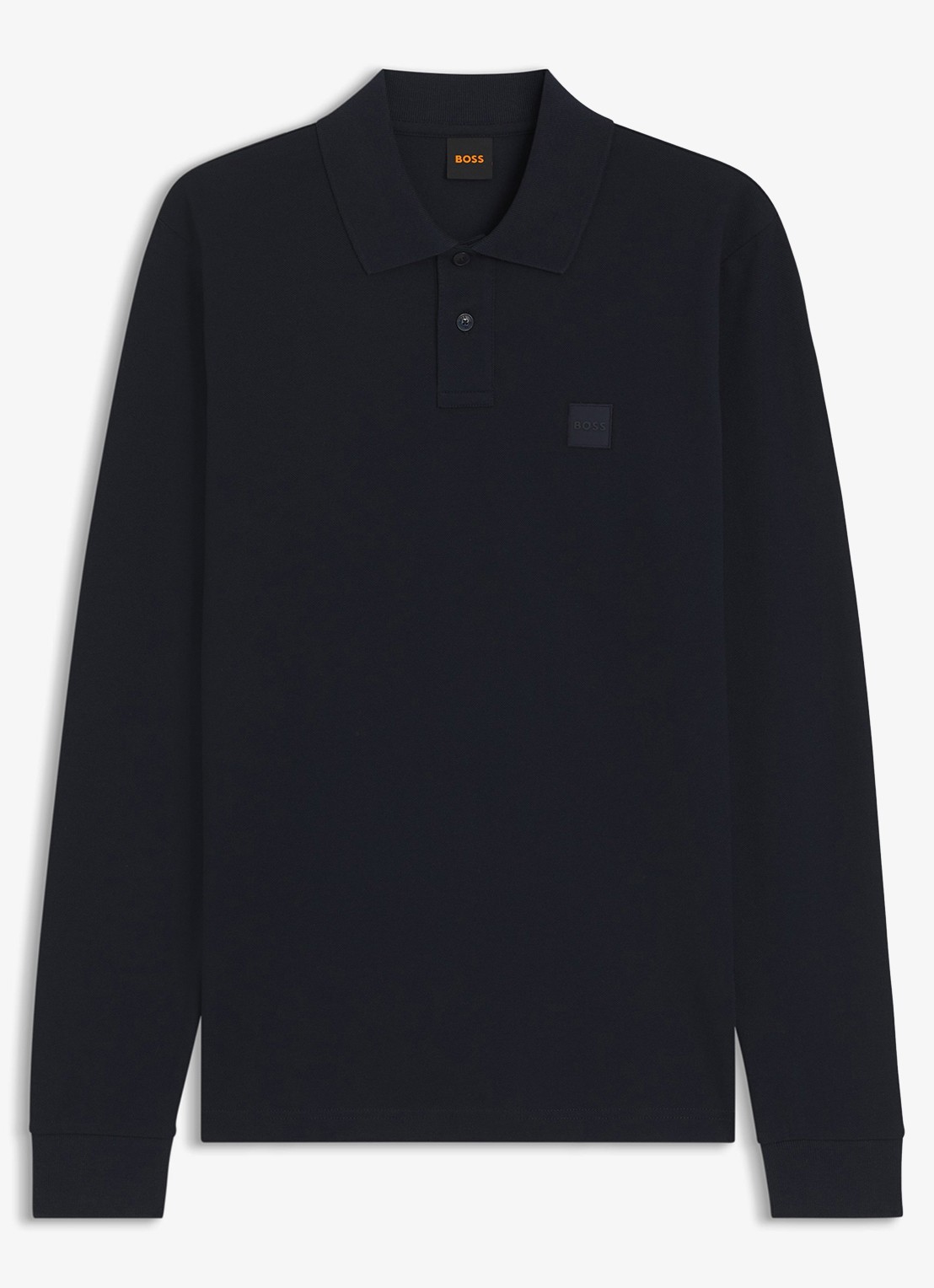 BOSS Slim fit polo van katoen - voorkant donkerblauw