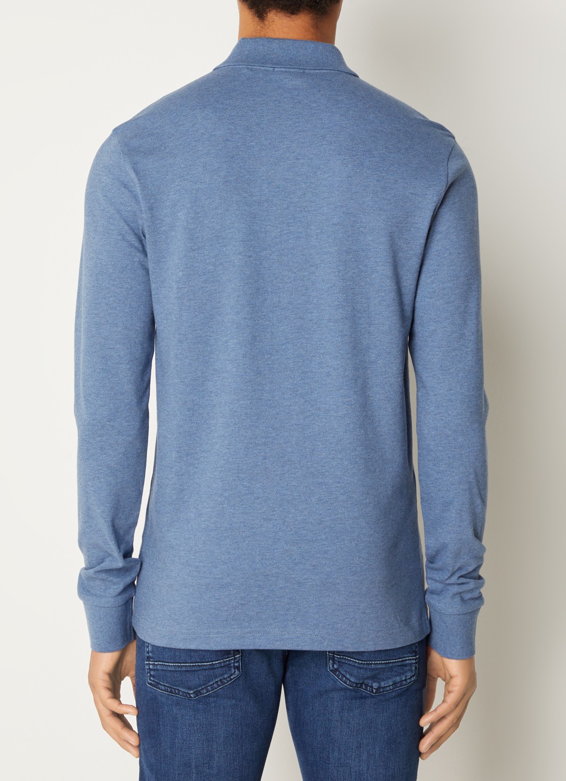 BOSS Slim fit polo van katoen - achterkant 4 blauw