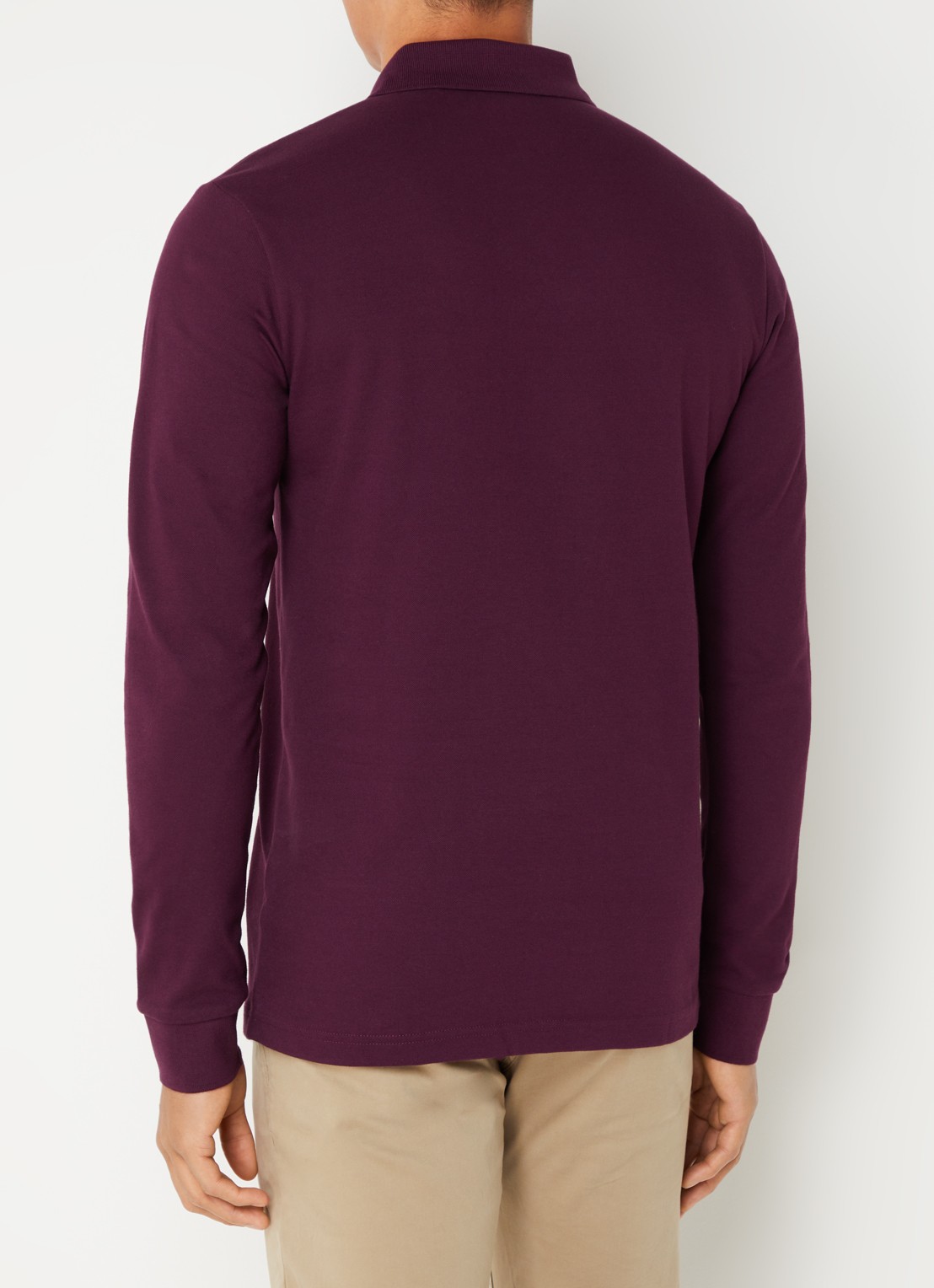 BOSS Slim fit polo van katoen - achterkant aubergine