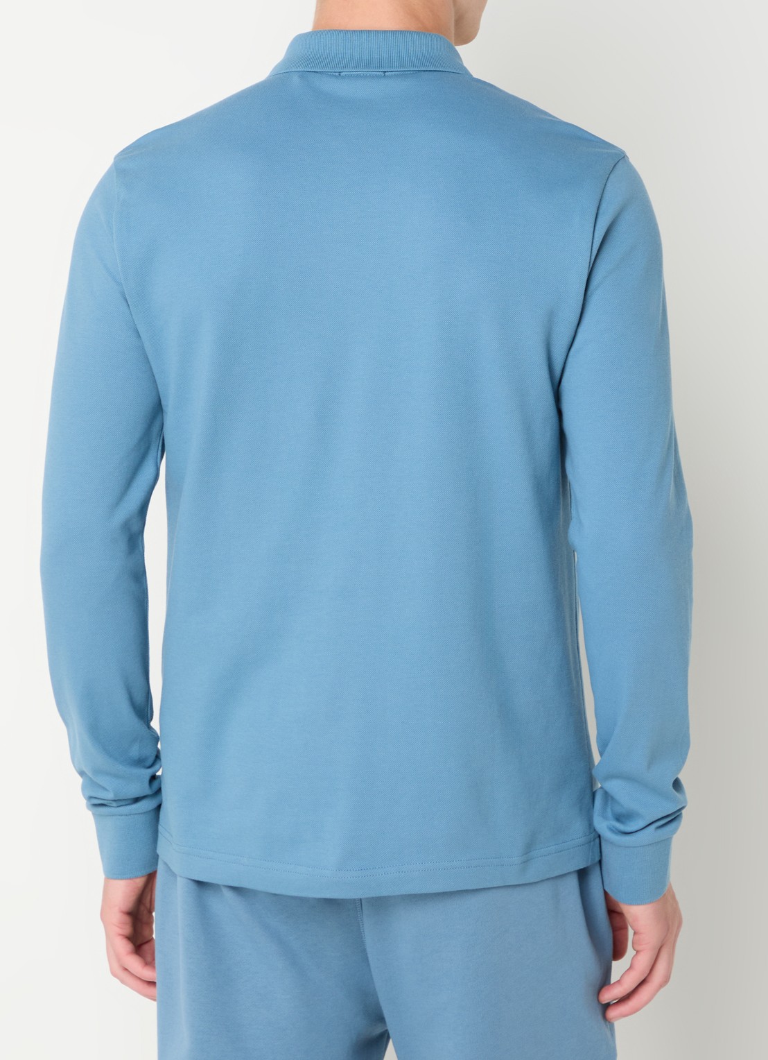 BOSS Slim fit polo van katoen - achterkant blauwgrijs