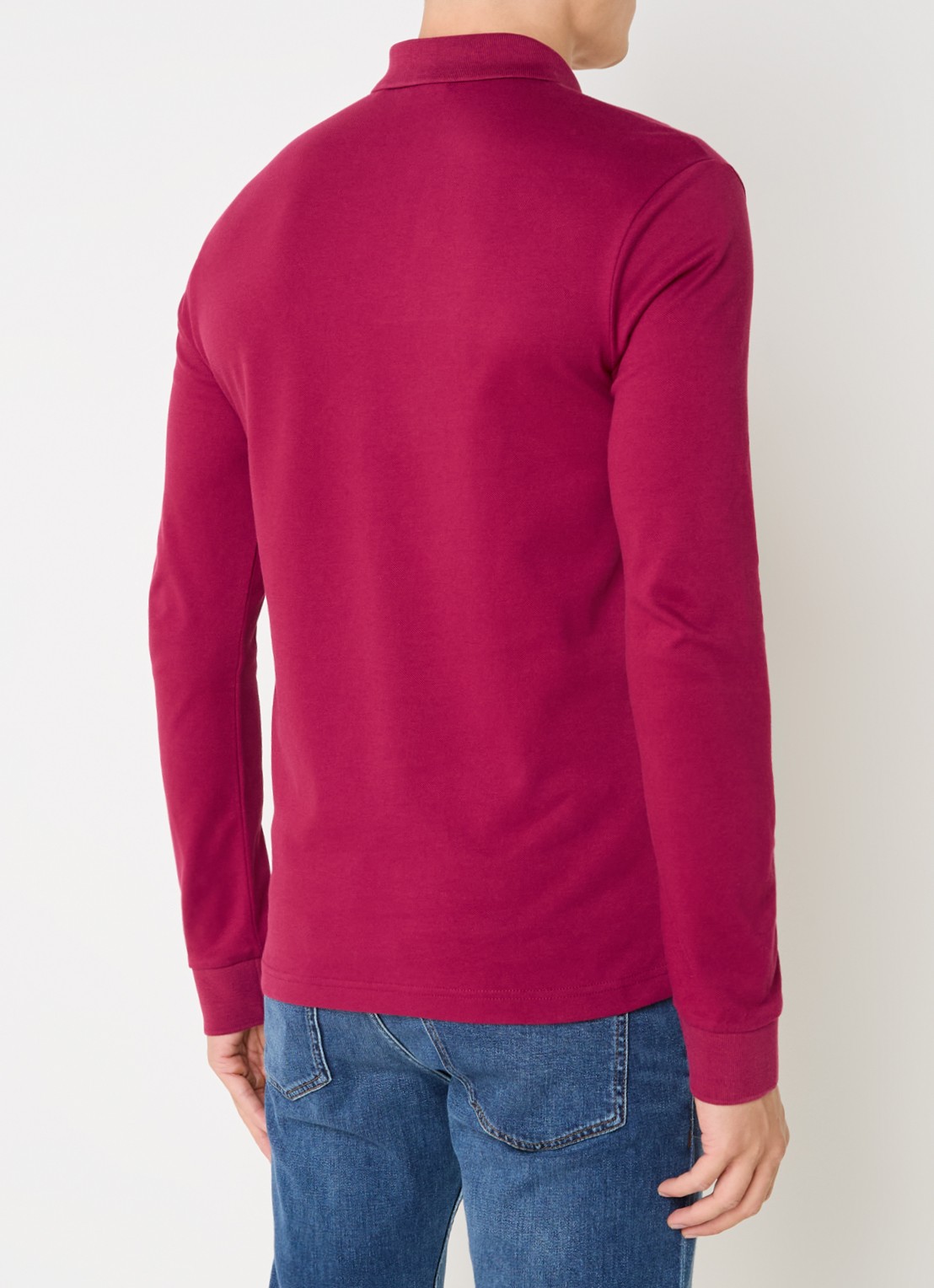 BOSS Slim fit polo van katoen - achterkant 4 kersenrood