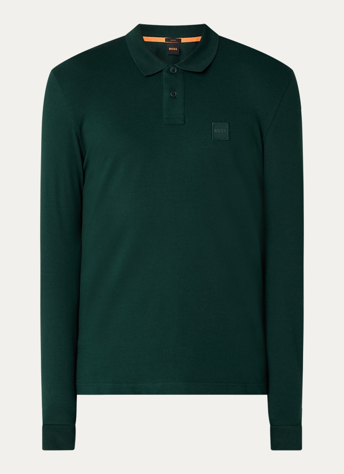 BOSS Slim fit polo van katoen - voorkant 2 groen