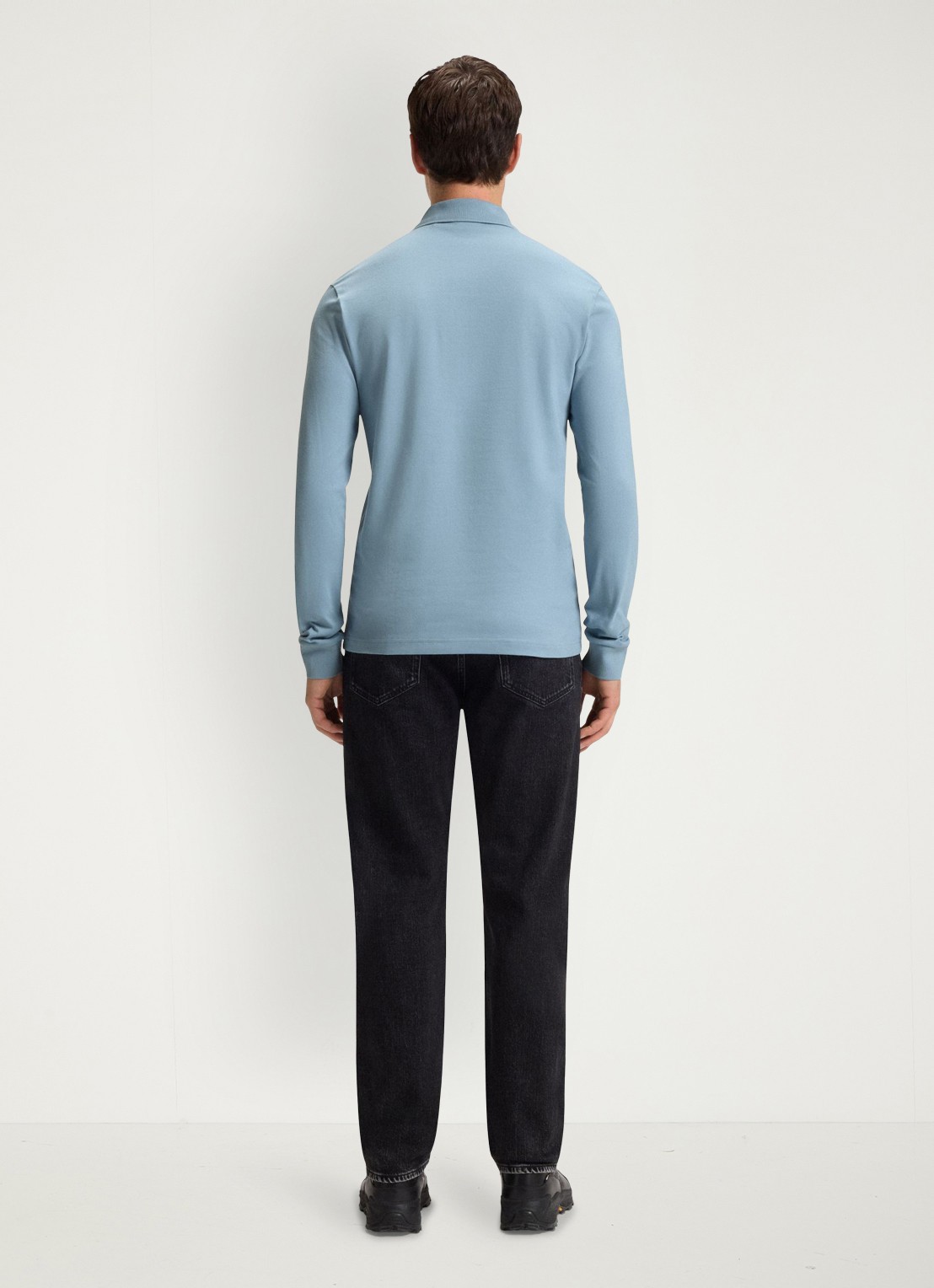 BOSS Slim fit polo van katoen - achterkant pastel blue / blauw