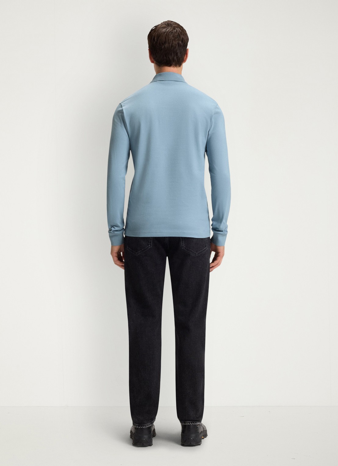 BOSS Slim fit polo van katoen - achterkant 2 pastel blue / blauw