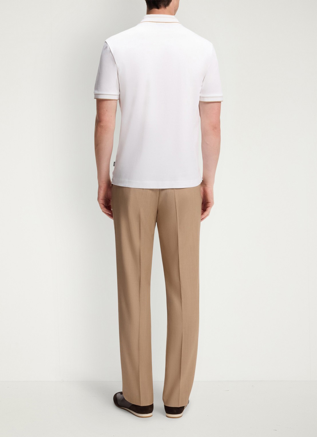 BOSS Slim fit polo van katoen - achterkant 5 wit