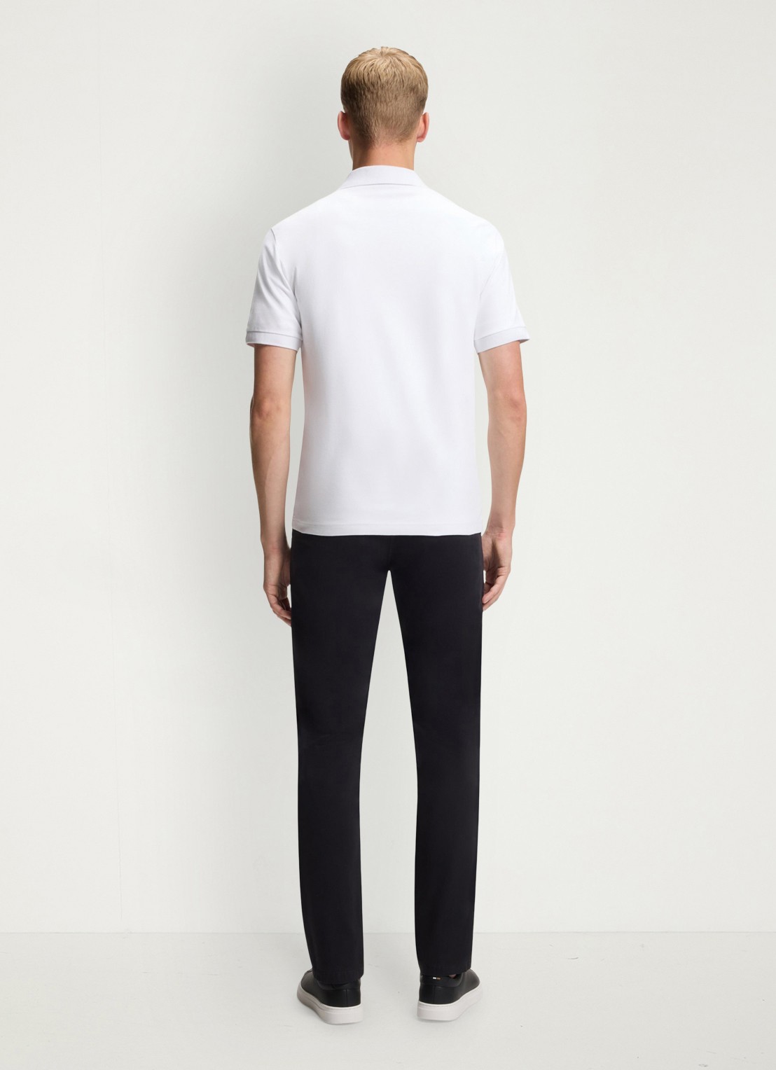 BOSS Slim-fit polo van stretchkatoen met logopatch - achterkant wit