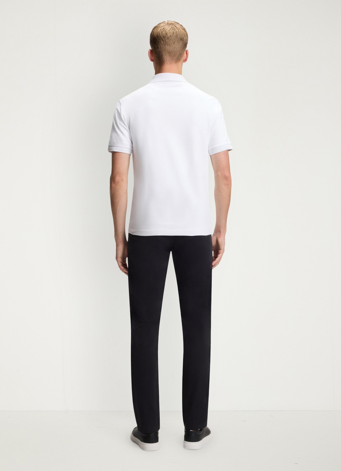 BOSS Slim-fit polo van stretchkatoen met logopatch - achterkant 4 wit