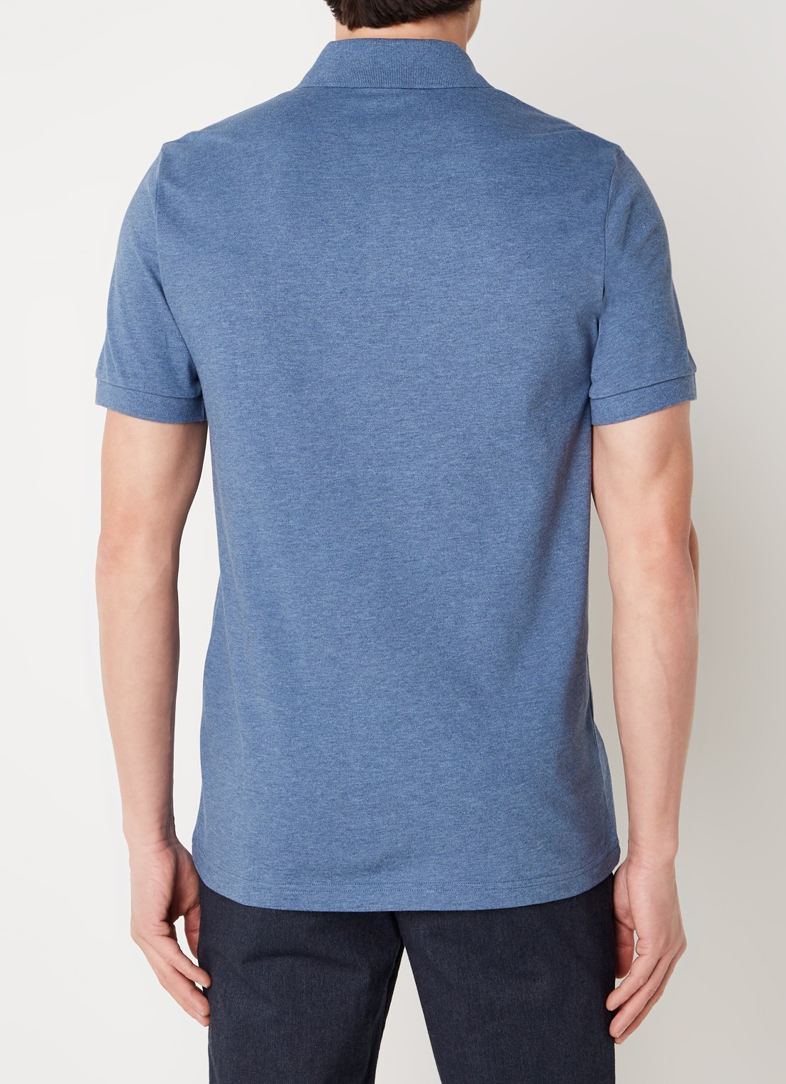 BOSS Slim-fit polo van stretchkatoen met logopatch - achterkant 6 staalblauw