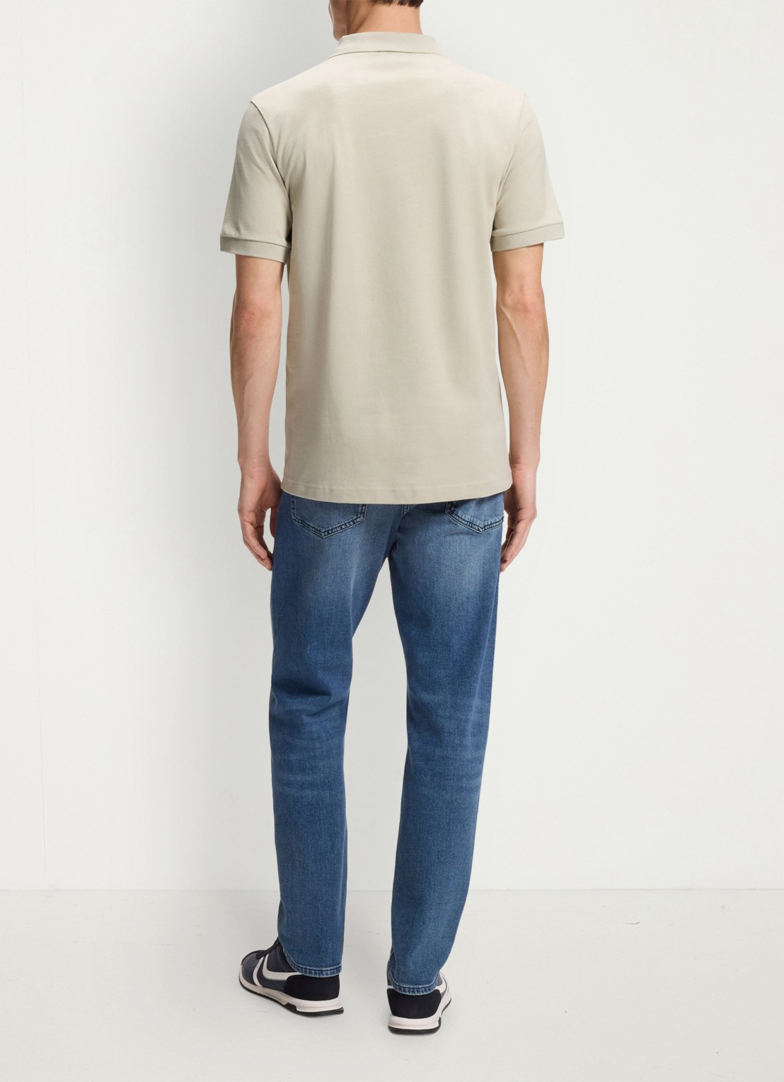 BOSS Slim-fit polo van stretchkatoen met logopatch - achterkant 8 beige
