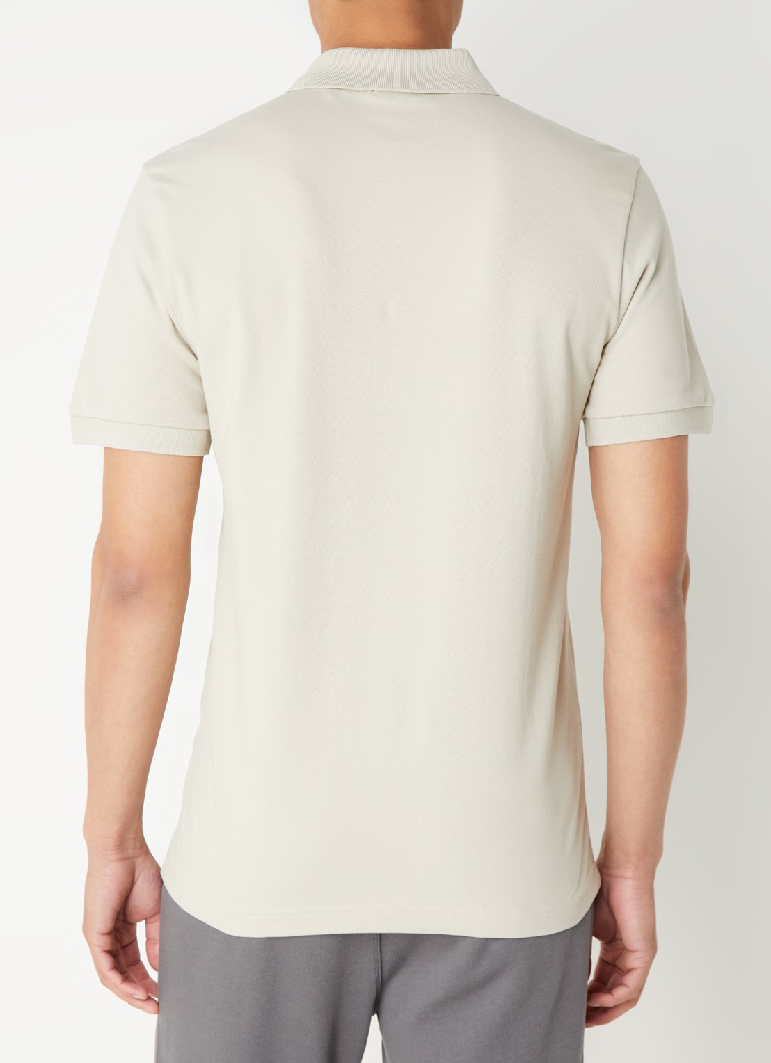 BOSS Slim-fit polo van stretchkatoen met logopatch - achterkant 9 beige