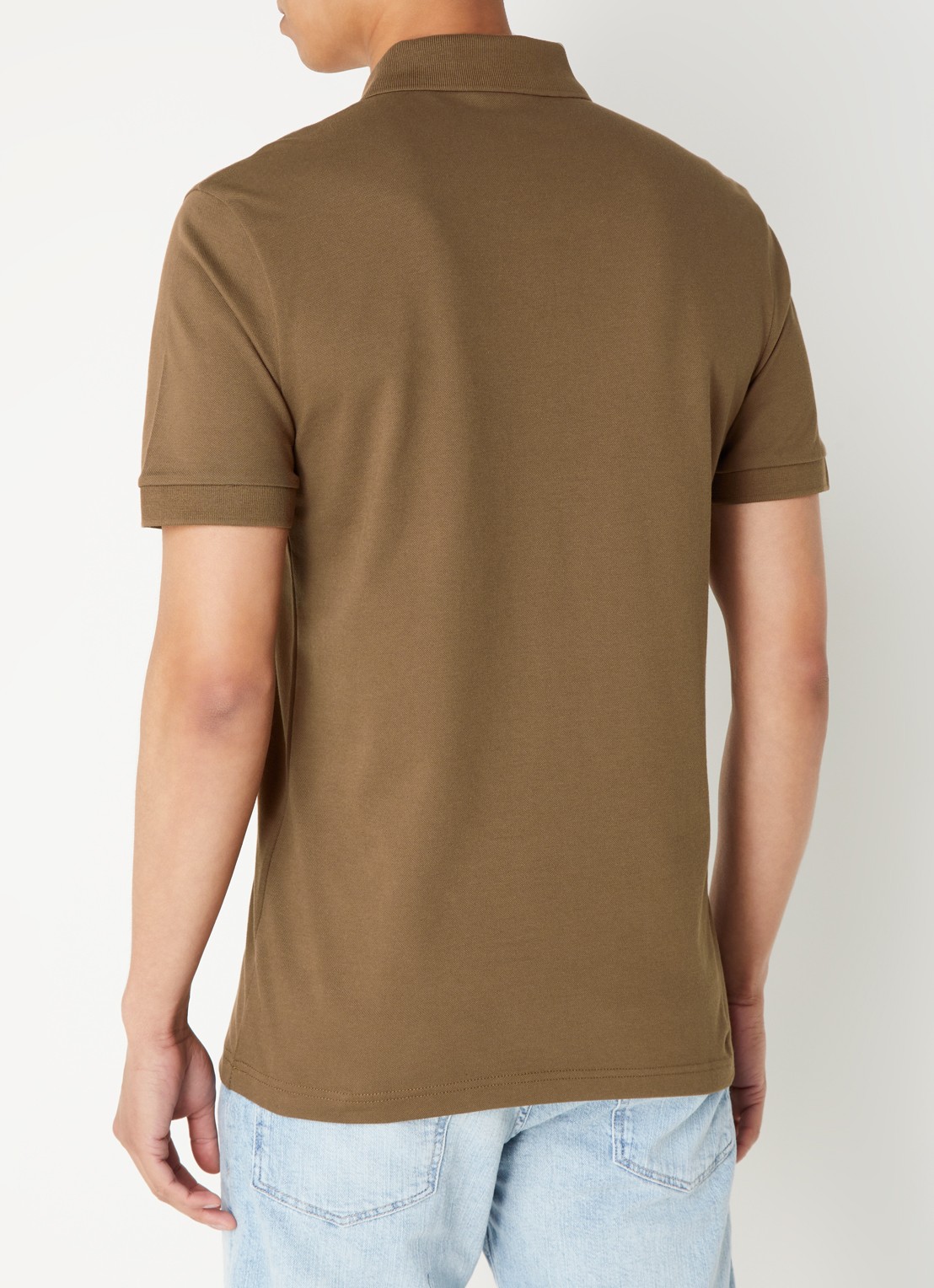 BOSS Slim-fit polo van stretchkatoen met logopatch - achterkant 3 bruin