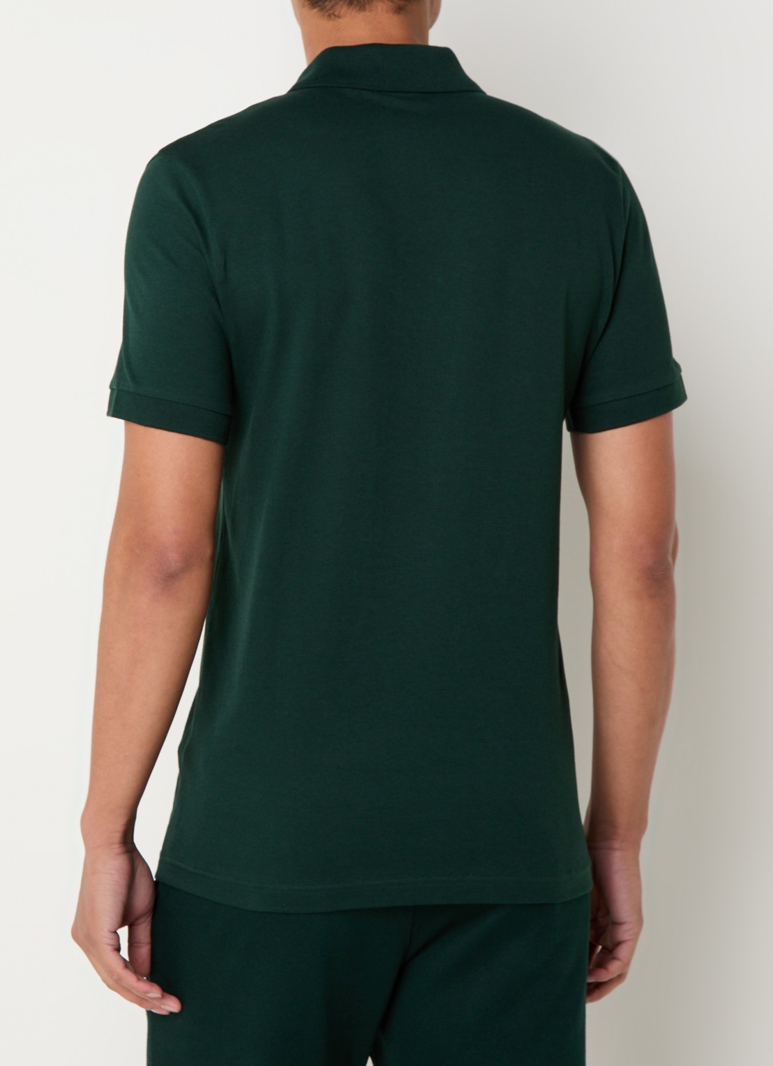BOSS Slim-fit polo van stretchkatoen met logopatch - achterkant groen