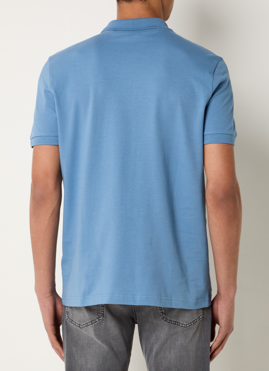 BOSS Slim-fit polo van stretchkatoen met logopatch - achterkant open blue-462 / blauw