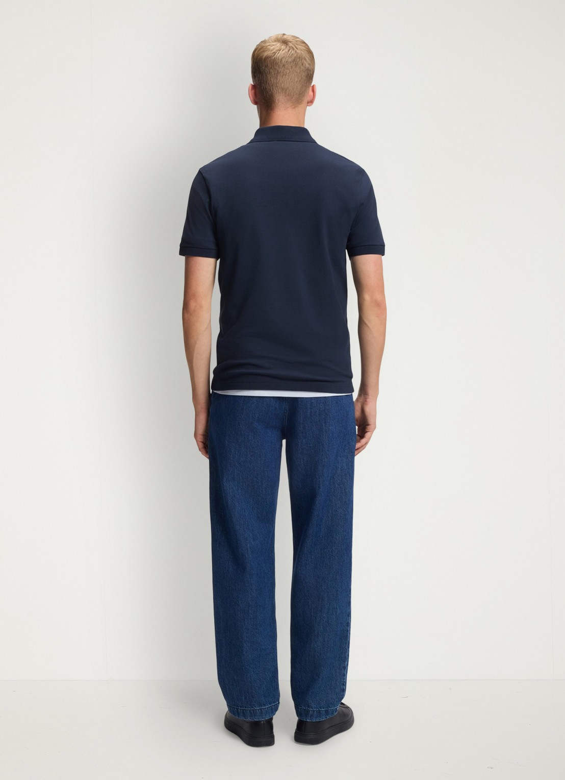 BOSS Slim-fit polo van stretchkatoen met logopatch - achterkant 5 indigo