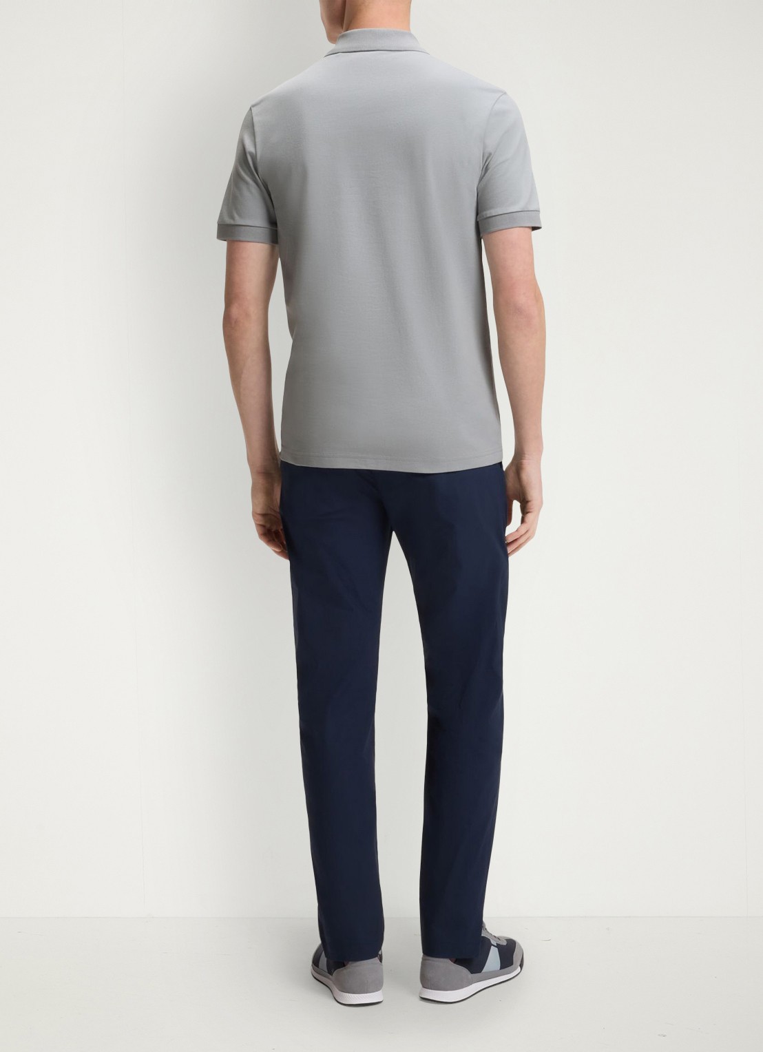 BOSS Slim-fit polo van stretchkatoen met logopatch - achterkant 3 zilver