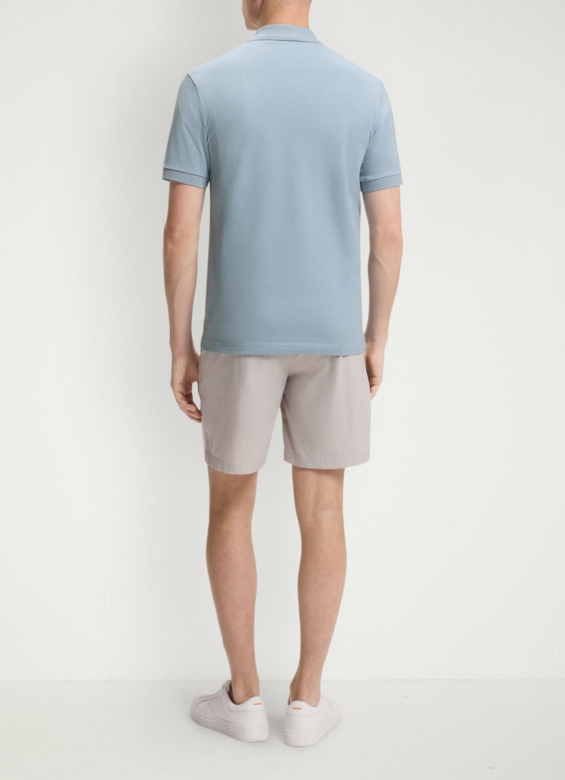 BOSS Slim-fit polo van stretchkatoen met logopatch - achterkant 5 pastel blue