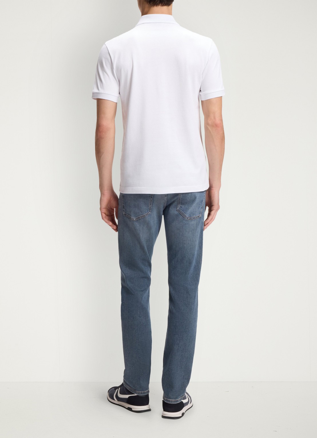 BOSS Slim-fit polo van stretchkatoen met logopatch - achterkant 3 white-100 / wit